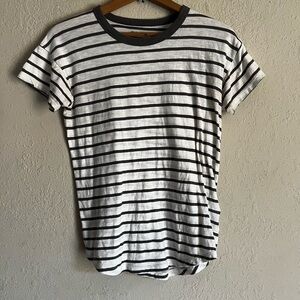 Madewell 100% cotton Grey / White Combo Striped Tee